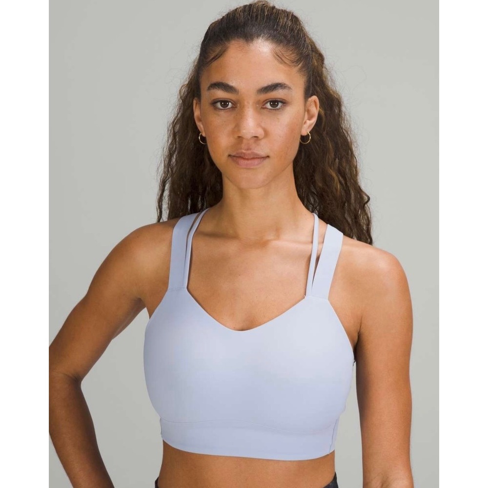 Lululemon Like a Cloud Longline Bra *Light Support, D/DD Cup Blue Linen 4 Gym